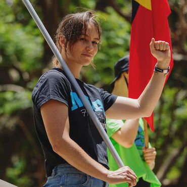 MUA at Climate Rally, Warrane